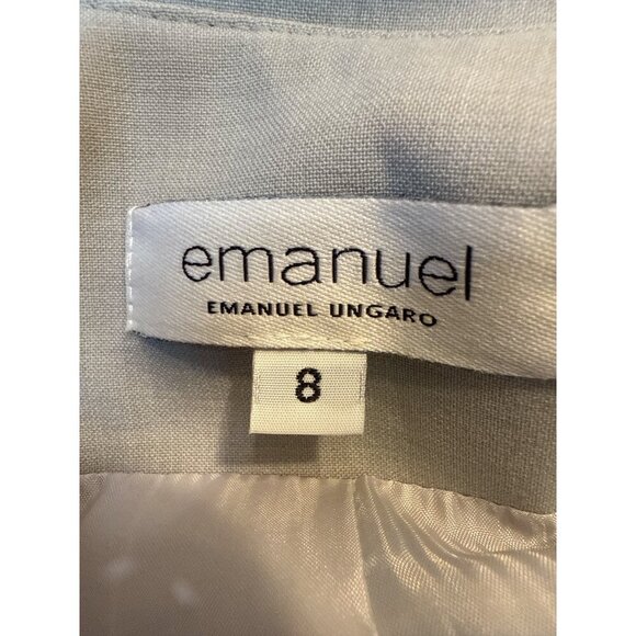 Emanuel Ungaro Button Front Notched Collar Wool Blend Composition Grey Sz 8 NWT - Picture 6 of 10